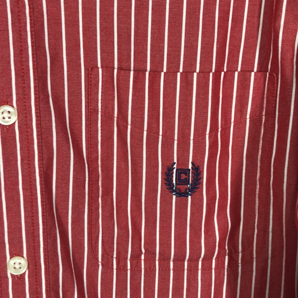 Chaps Red Stripe Button Down Shirt Size Small - image 3